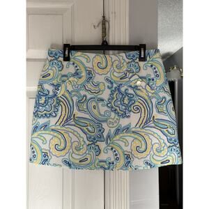 EUC Pappagallo Womens Skort Colorful Paisley Beach Pickleball Golf Tennis Sz L